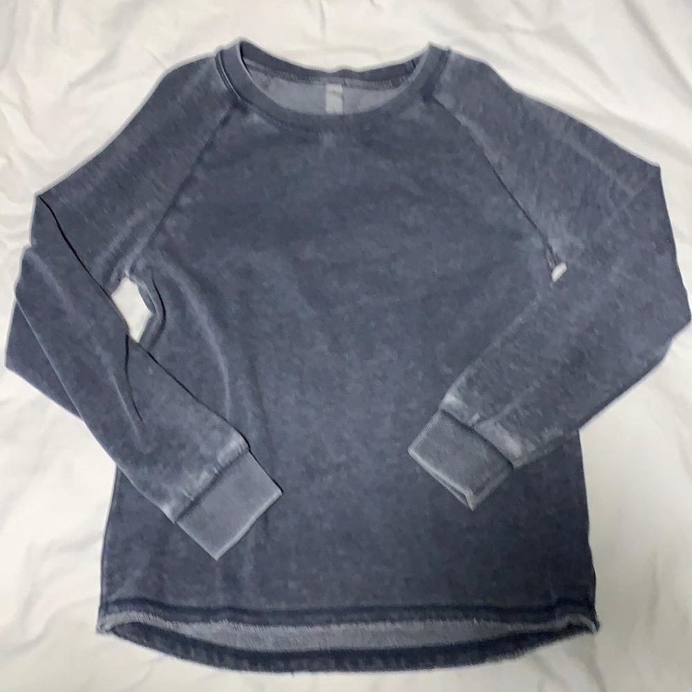 Distressed crew sweatshirt